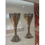 A pair of WMF Nouveau filigree spill vases