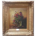 H Lightfoot (19th/20th century): Floral still life, oil on canvas, signed lower right,