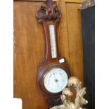 An antique mahogany Banjo barometer