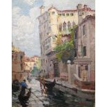 A Rossi (19th/20th century): A Venetian canal scene, oil on canvas, signed lower right, 41 x 31 cm,