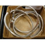 Five HM silver bracelets