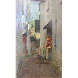 Continental School: A study of a woman in an alley,