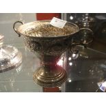 A HM silver twin-handled comport