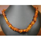 An abstract amber necklace