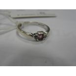 9ct white gold pink sapphire and diamond dress ring