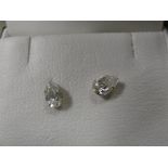 A pair of 9ct pendaluque cut CZ earrings,