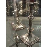 A pair of HM silver candlesticks