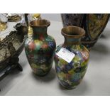 A pair of cloisonne vases