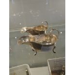 A pair of HM silver gravy boats