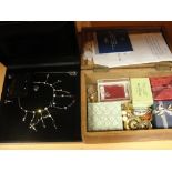 A quantity of dress jewellery to inc a silver charm bracelet, necklaces,