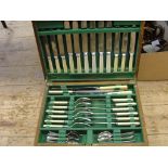 1940's cased bone handles EPNS cutlery set