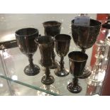 Six HM silver cups/goblets