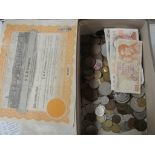 A quantity of vintage coins: World and GB, tokens,