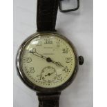 A WWI era silver trench watch retailed by Mappin & Webb: 'Campaign' watch
