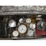 A quantity of vintage watches: pocket watches, lighter,