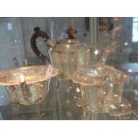 A HM silver 1920`s bachelor's tea service