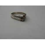 An 18ct white gold single diamond ring