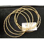 Six high grade gold bangles