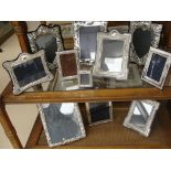 Five silver photograph frames and six EPNS frames