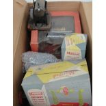 A box of Mamod items to inc steam engines etc