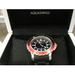 An Aquaswiss diver's watch with box and papers
