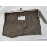 A HM silver mesh evening purse