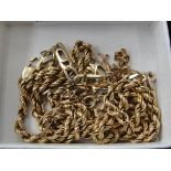 A quantity of gold necklaces to inc a rope example