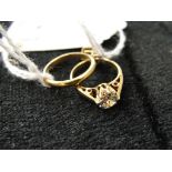 9ct wedding band and engagement rings charm for bracelet
