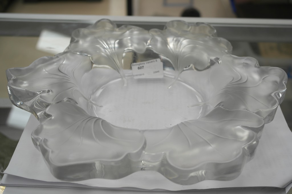 A Rene Lalique Capucines bowl: width 31cm