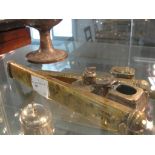 Two brass Persian scribe cases