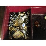 A box of vintage jewellery