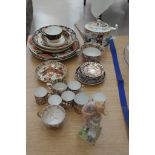 A quantity of Crown Derby to inc a 19th century figure and Imari pattern tableware
