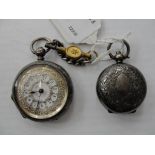A silver ladies pocket watch;