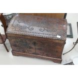 A 19th century leather studded dome chest