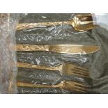 A quantity of gold-plated non-tarnish cutlery