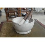 A Wedgwood mortar and pestles,