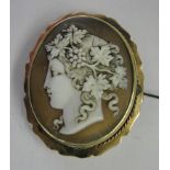 A Victorian 9ct cameo broach.