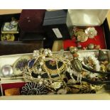 A quantity of dress jewellery , pearls and cufflinks.