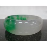 A Large Jadeite Green and White Bangle:
No 1742 : 65mm