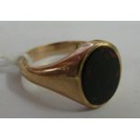 Gents 9ct bloodstone ring.