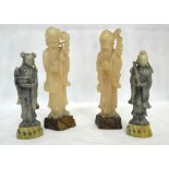 Four Chinese soapstone  figurines