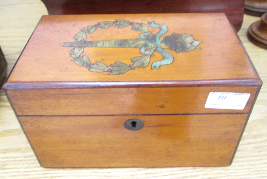 A 19th century mahogany tea caddy