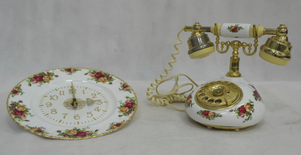 A Royal Albert 'Old Country Roses' telephone;