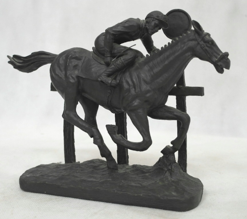 A resin horseracing figure