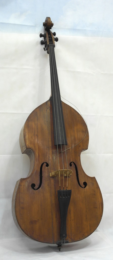 A mahogany double bass,