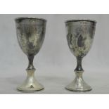 Two HM silver goblets