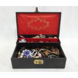 A box of costume and dress jewellery