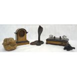 A quantity of treen items to inc a cobra, frog, crouching man,