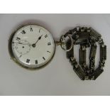 A HM silver pocketwatch and Albert chain