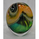 A Peter Layton studio glass vase :  signed to base